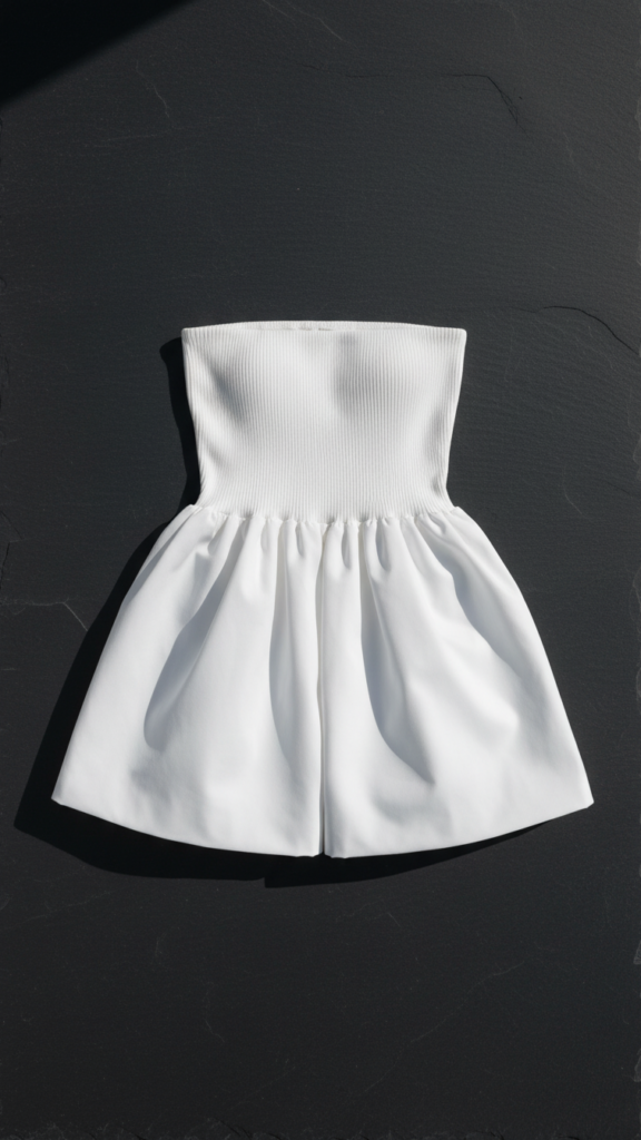 Elegant Strapless Bubble Hem Mini Dress for Women high waist wide leg pleated palazzo pants for women